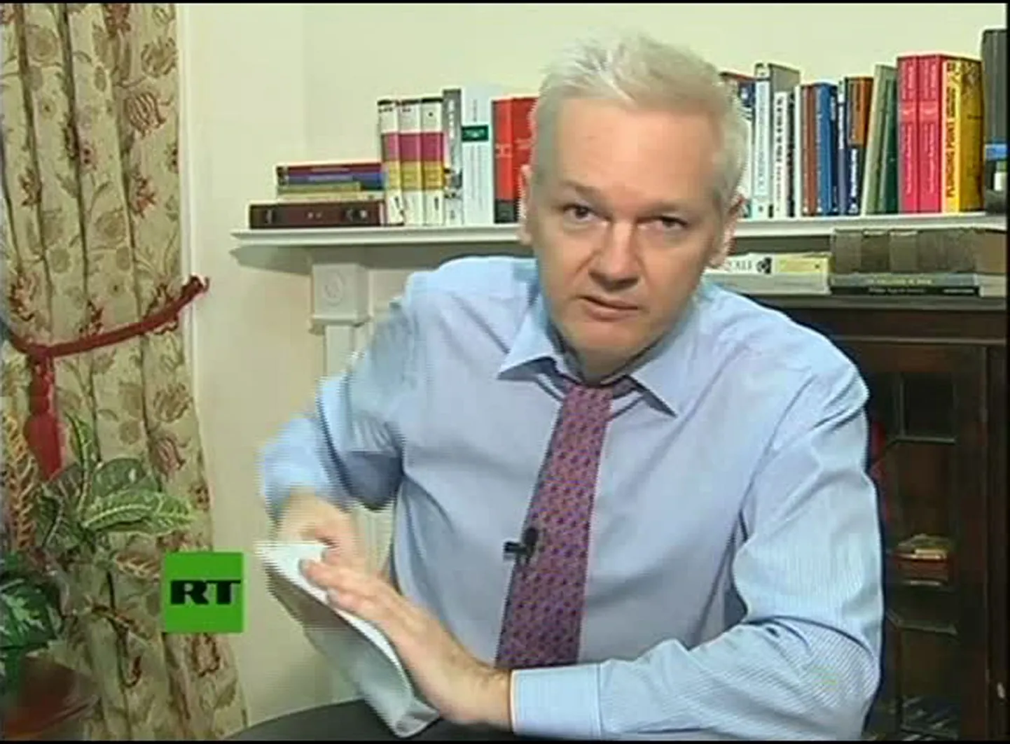 Julian Assange Kremli ingliskeelse propagandakanali Russia Today eetris.