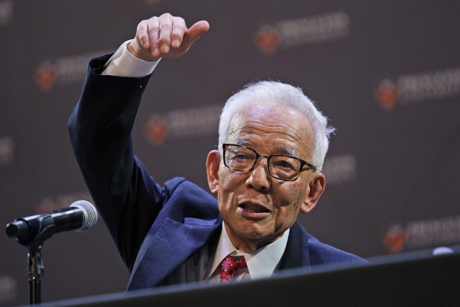 Syukuro Manabe Princetoni ülikoolis Nobeli preemia teemalisel pressikonverentsil.