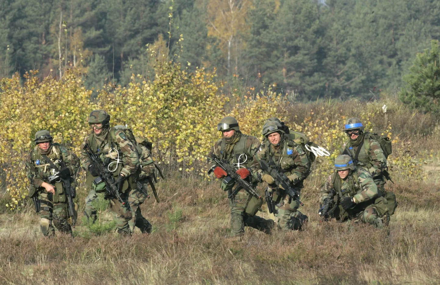 Läti sõdurid õppustel Adaži baasis.