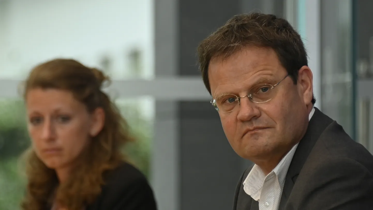 Saksa teadlane Markus Rex pressikonverenmtsil.