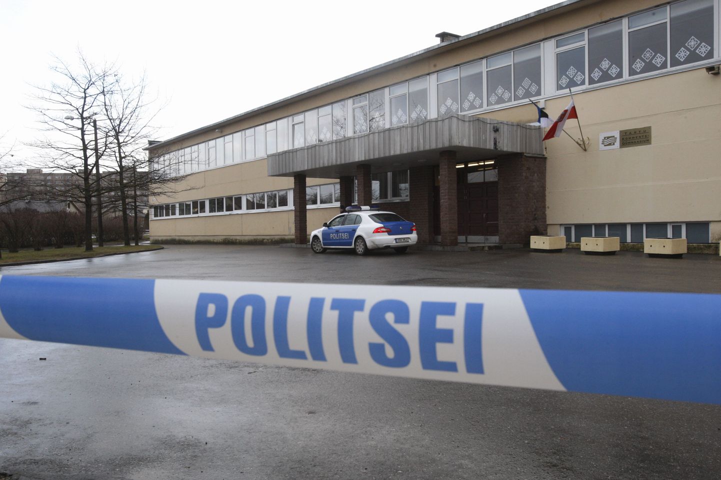 Tartu Kommertsgümnaasium, mis sai tulistamisähvarduse.