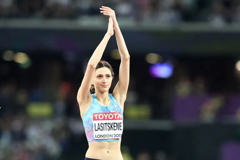 Maria Lasitskene neutraalses vormis võistlemas