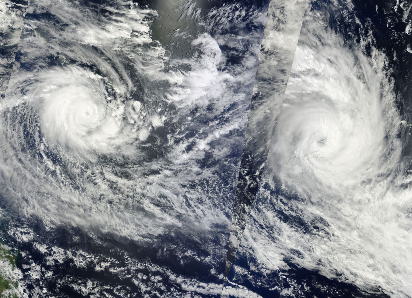 NASA foto tormidest Saalomoni saarte ja a Fidži kohal. Foto on illustratiivne.