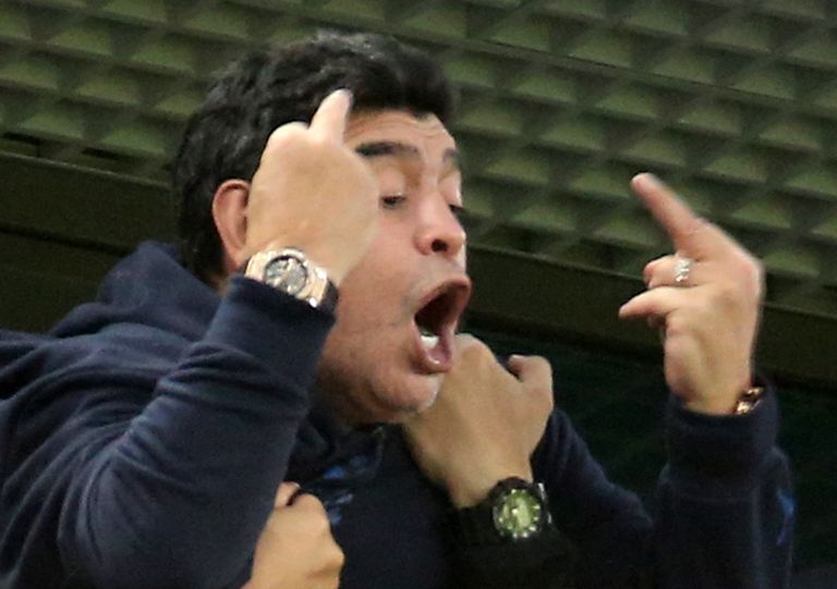 Реакция Марадоны на гол Маркуса Рохо в ворота сборной Нигерии