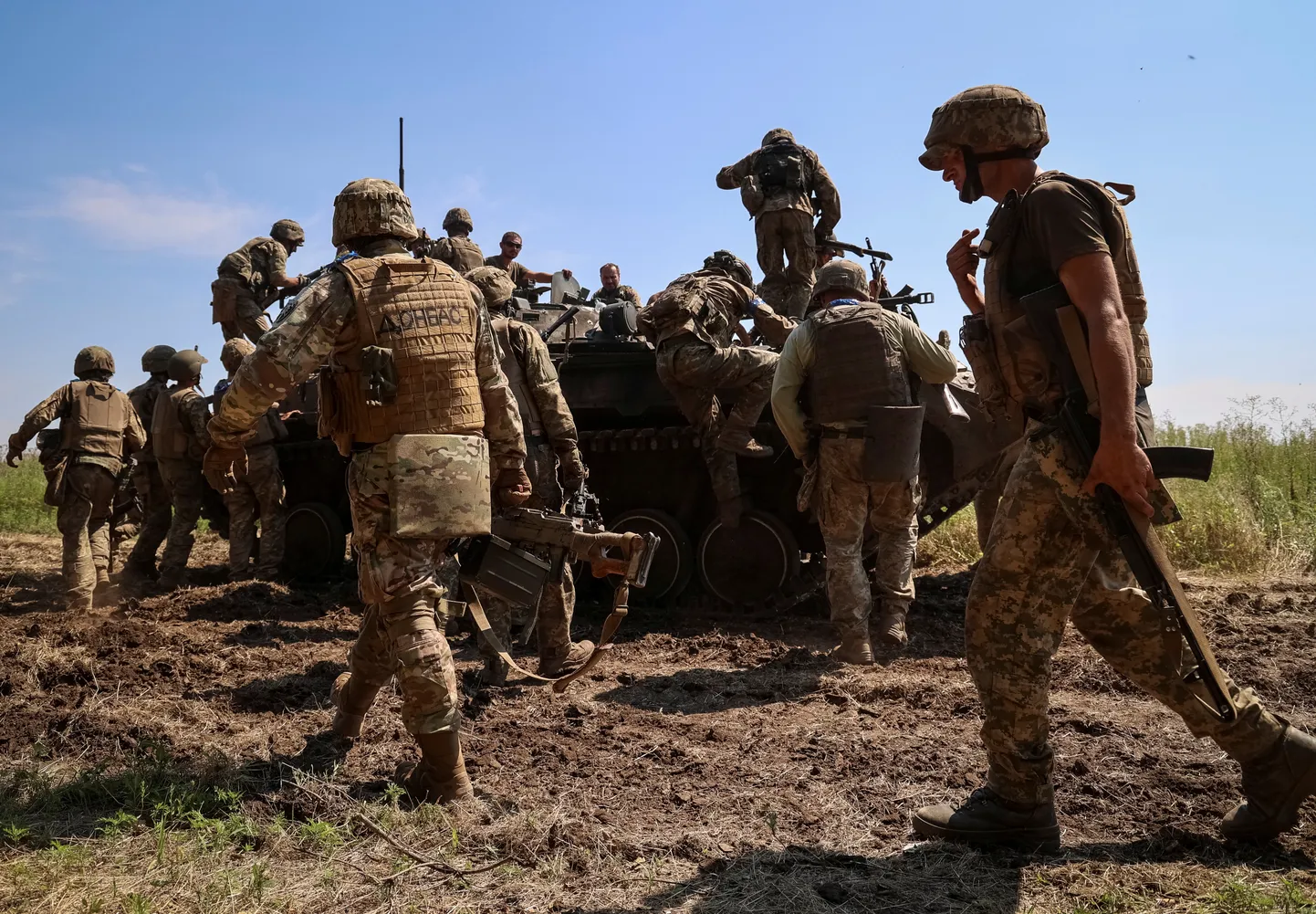 Ukraina sõdurid lõunarindel Zaporižžja lähistel.