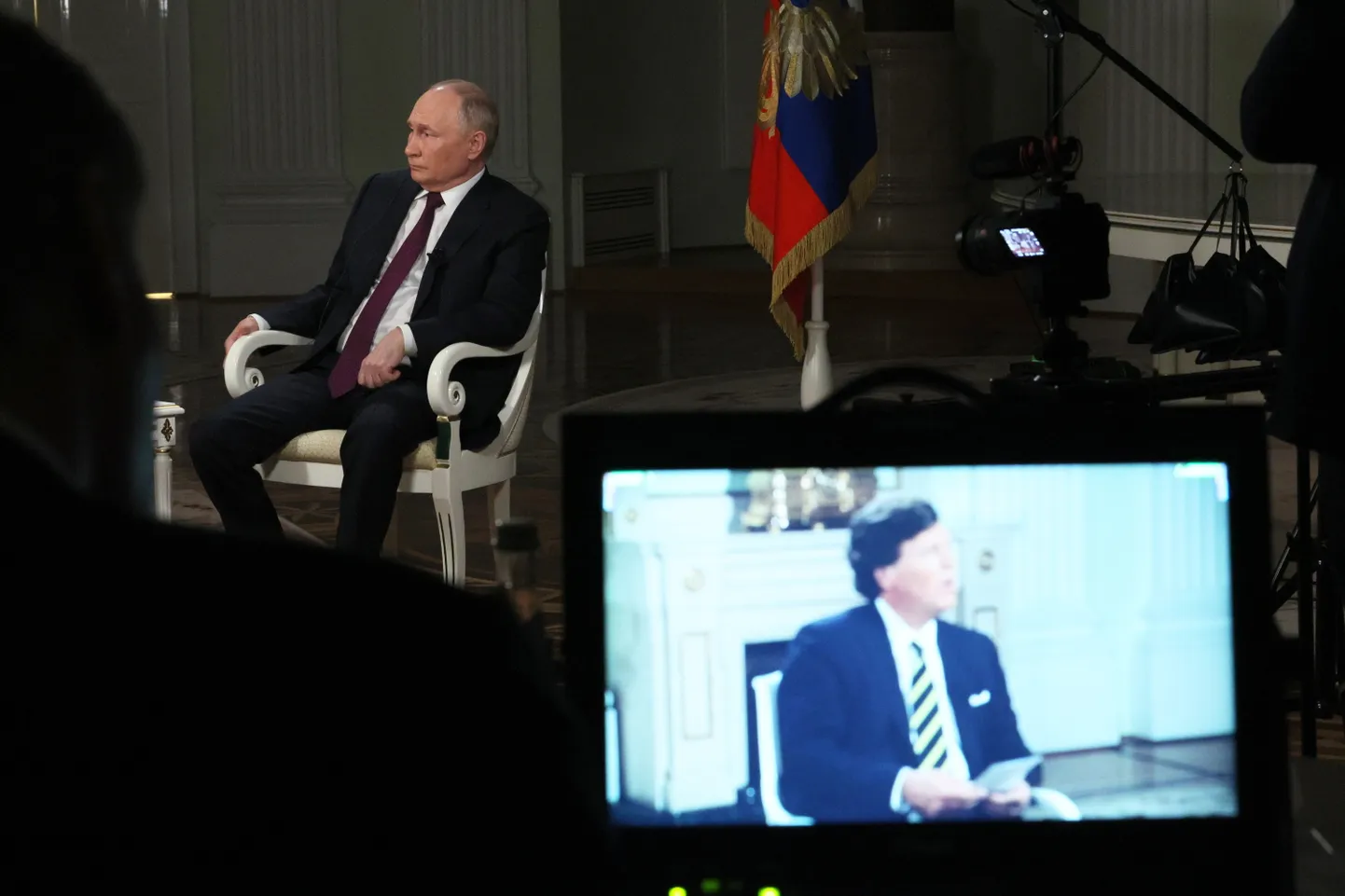 Такер Карлсон берет интервью у Владимира Путина