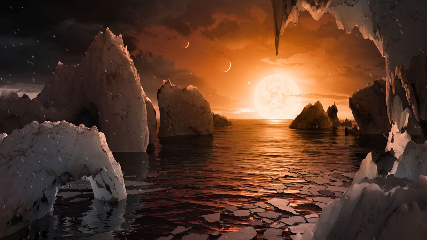 Kunstniku kujutis TRAPPIST-1 planeetide pinnast.