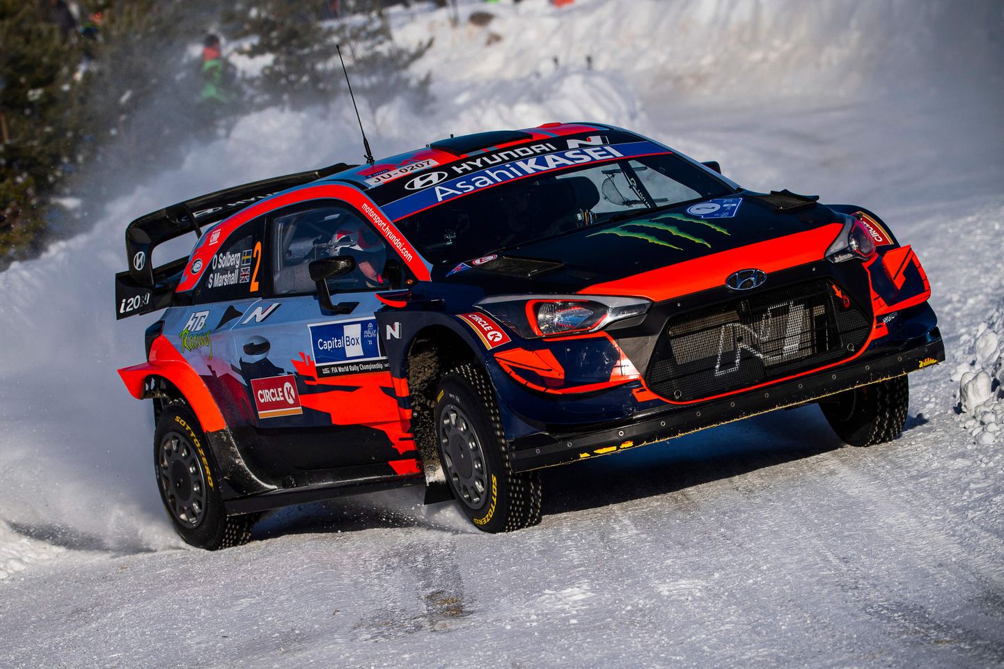 Oliver Solberg Hyundai i20 Coupe WRC-ga Arctic Rallyl.