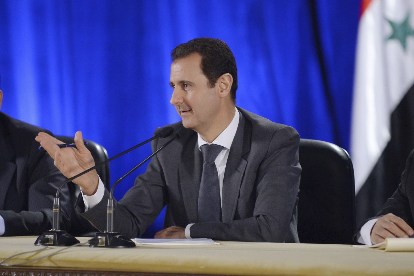 Süüria president Bashar al-Assad Damaskuses 20. novembril toimunud kohtumisel Baathi partei liidrite ja liikmetega.