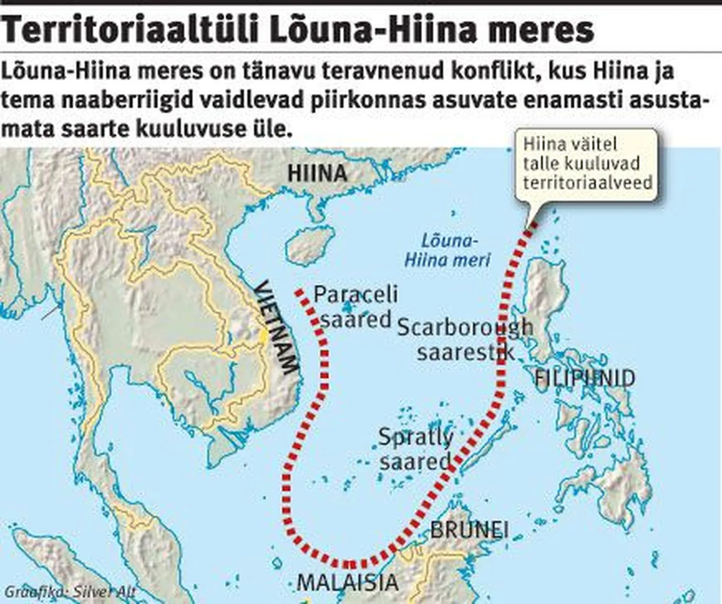Territoriaaltüli Lõuna-Hiina meres.
