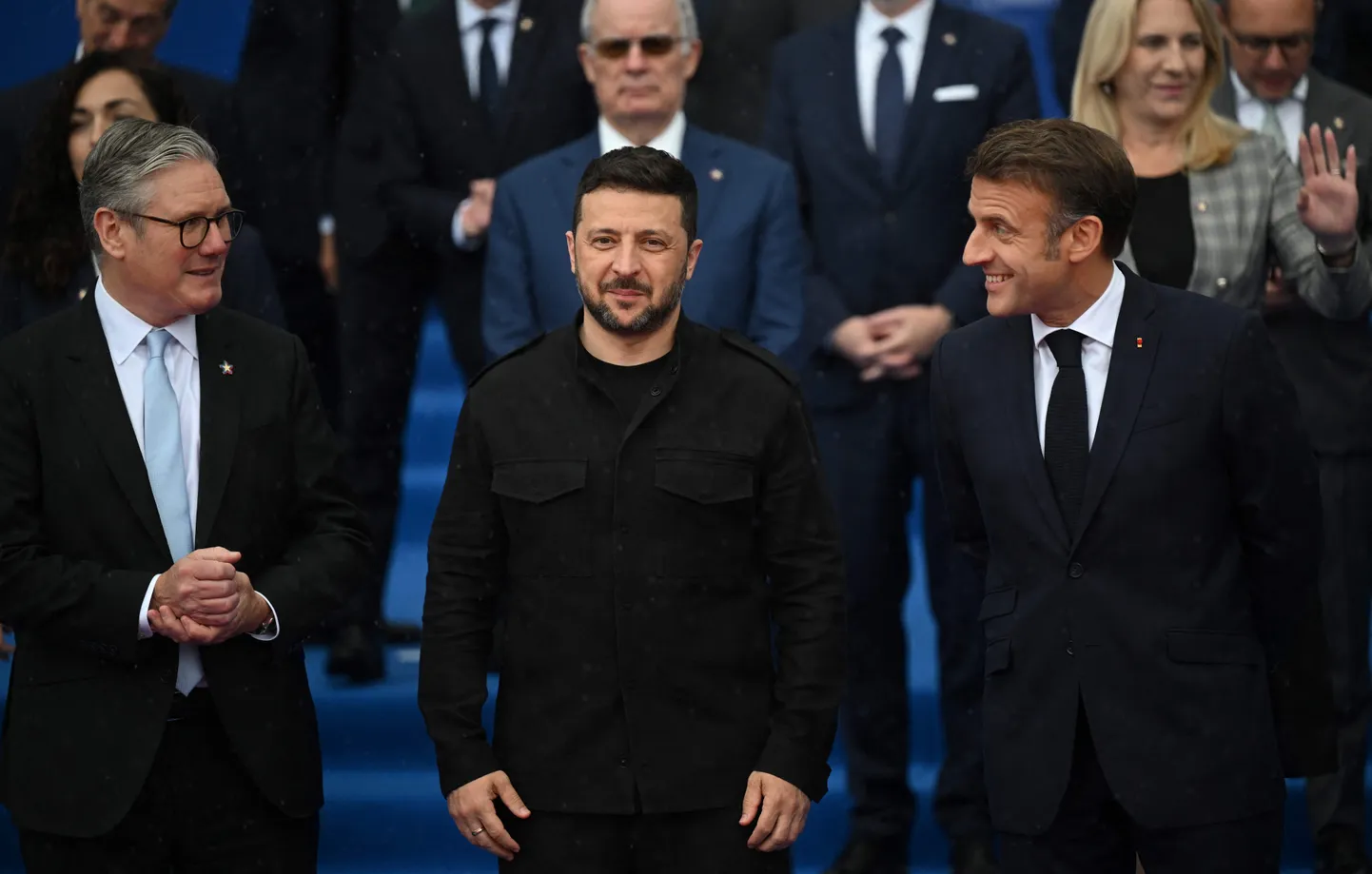 Кир Стармер, Владимир Зеленский и Эммануэль Макрон