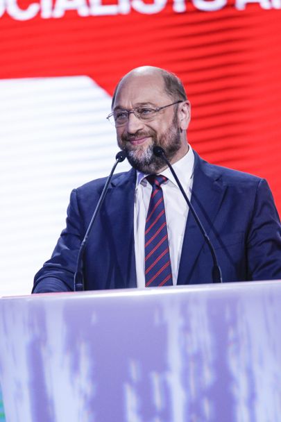 Ведущий кандидат европейских социалистов Мартин Шульц в ночь выборов.