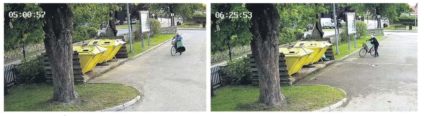 VARAHOMMIKUNE PRÜGIRING: Toimekas proua vedas pakendipunkti isegi vana jäätmekonteineri, milleks tuli teha eri hommikutel suisa kaks sõitu.