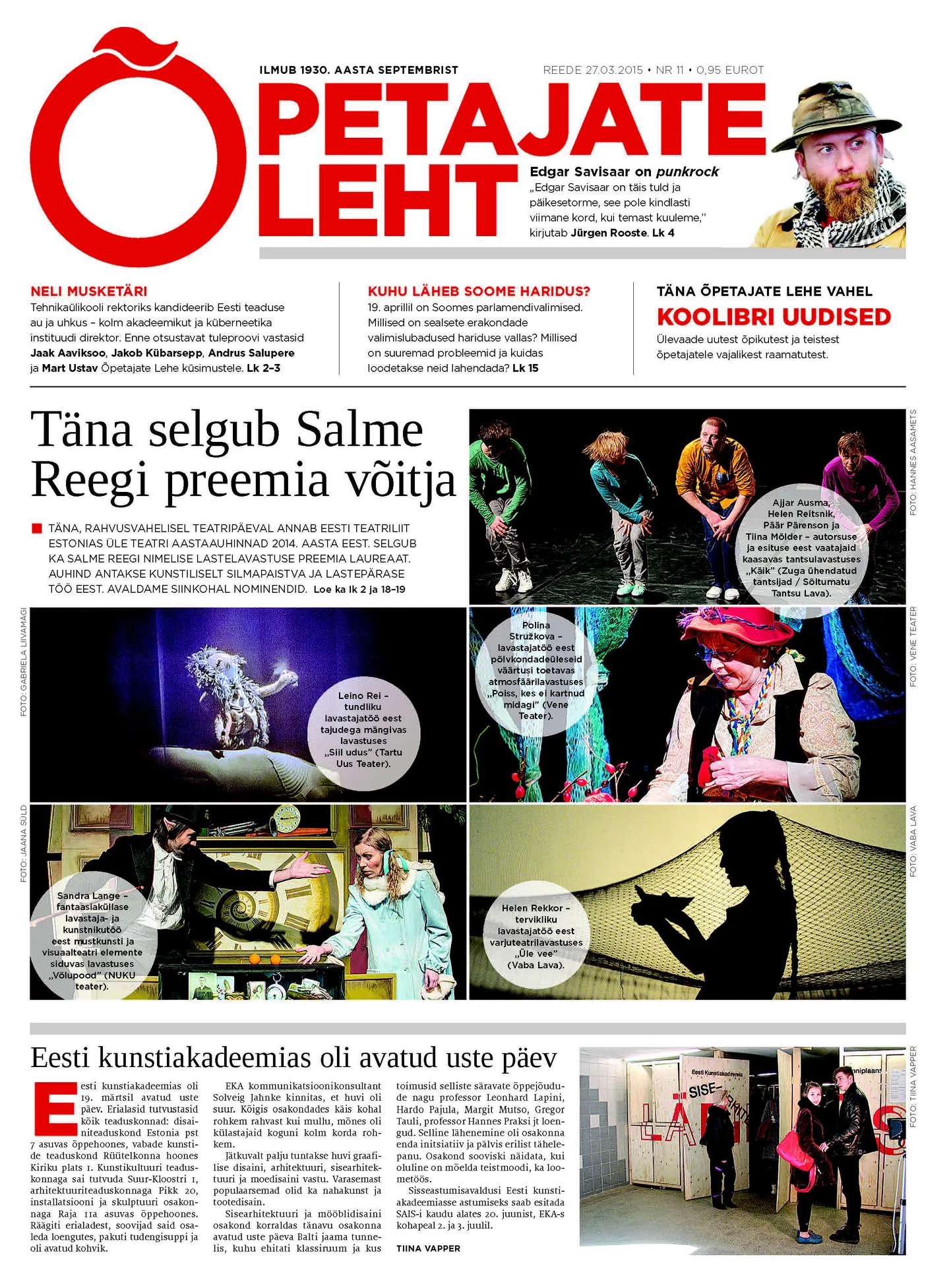 Õpetajate Leht 27. märtsil 2015