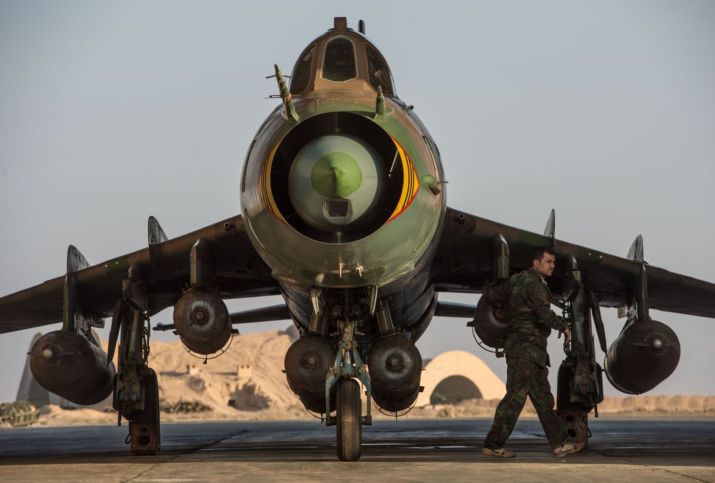 Su-22 hävitaja Süüria õhuvägede baasis Homsi provintsis.