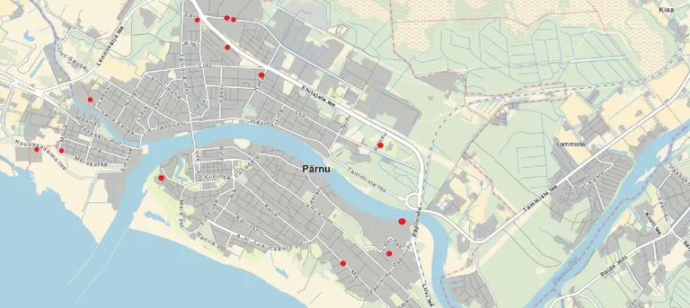 Pärnu sõeluuringu proovivõtupunktid.
