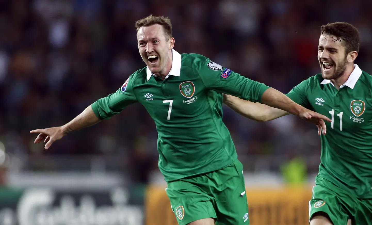 Kaks väravat löönud Aiden McGeady (nr 7) tõusis iirlaste kangelaseks.