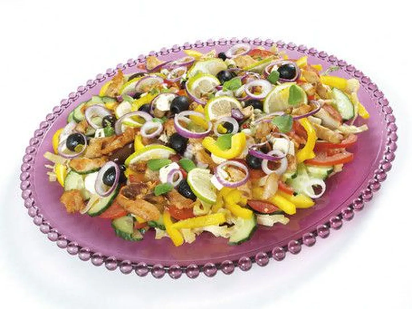Kreekapärane broileri-pastasalat.