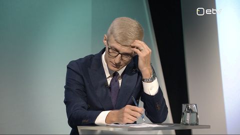 HIRMUTAV ⟩ Ärev hetk ETV eetris: kaameks muutunud Kristo Enn Vaga kõne katkes, Kõlvart tõttas appi