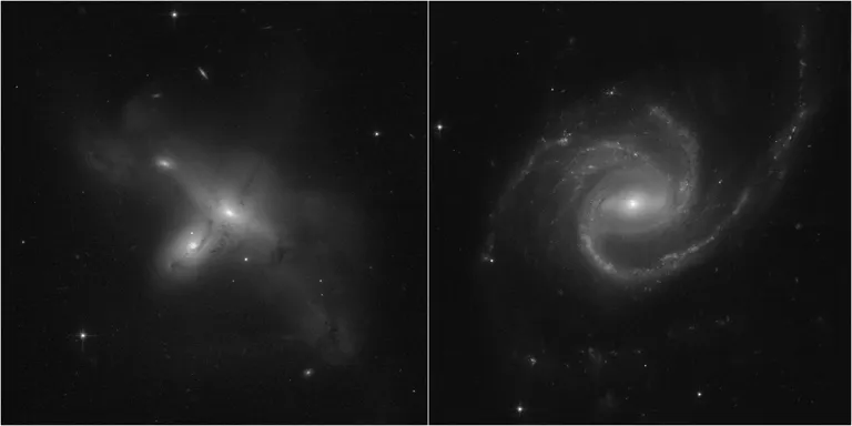 Hubble pildistas galaktikaid ARP-MADORE2115-273 (vasakul) ja ARP-MADORE0002-503