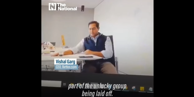 USA hüpoteeklaenufirma better.com tegevjuht Vishal Garg vallandas ühe videokõnega 900 töötajat