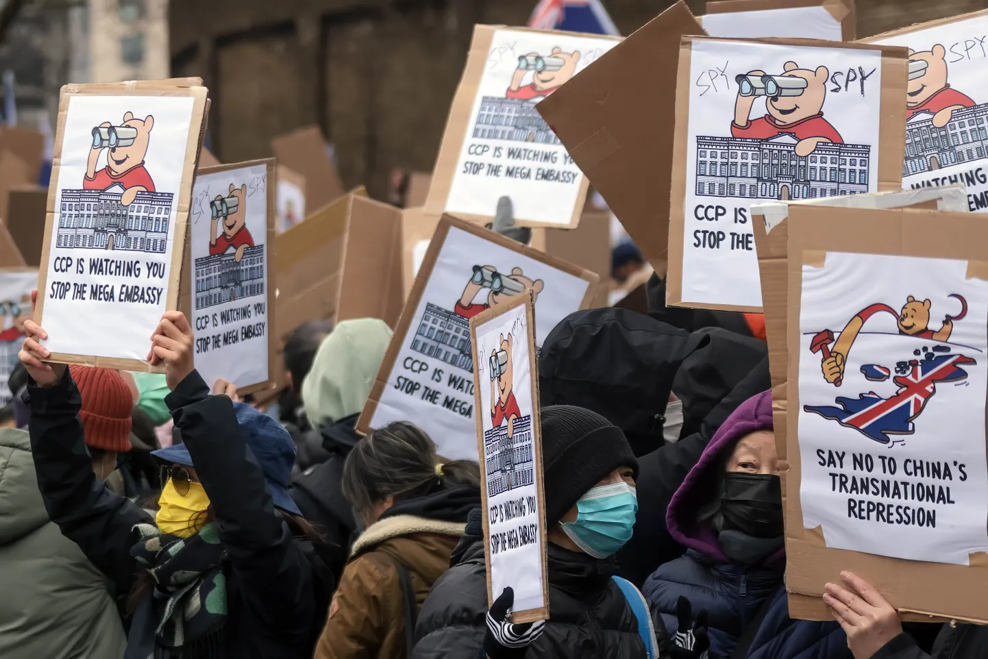 Täna toimus Londonis protest Hiina uue saatkonna ees.