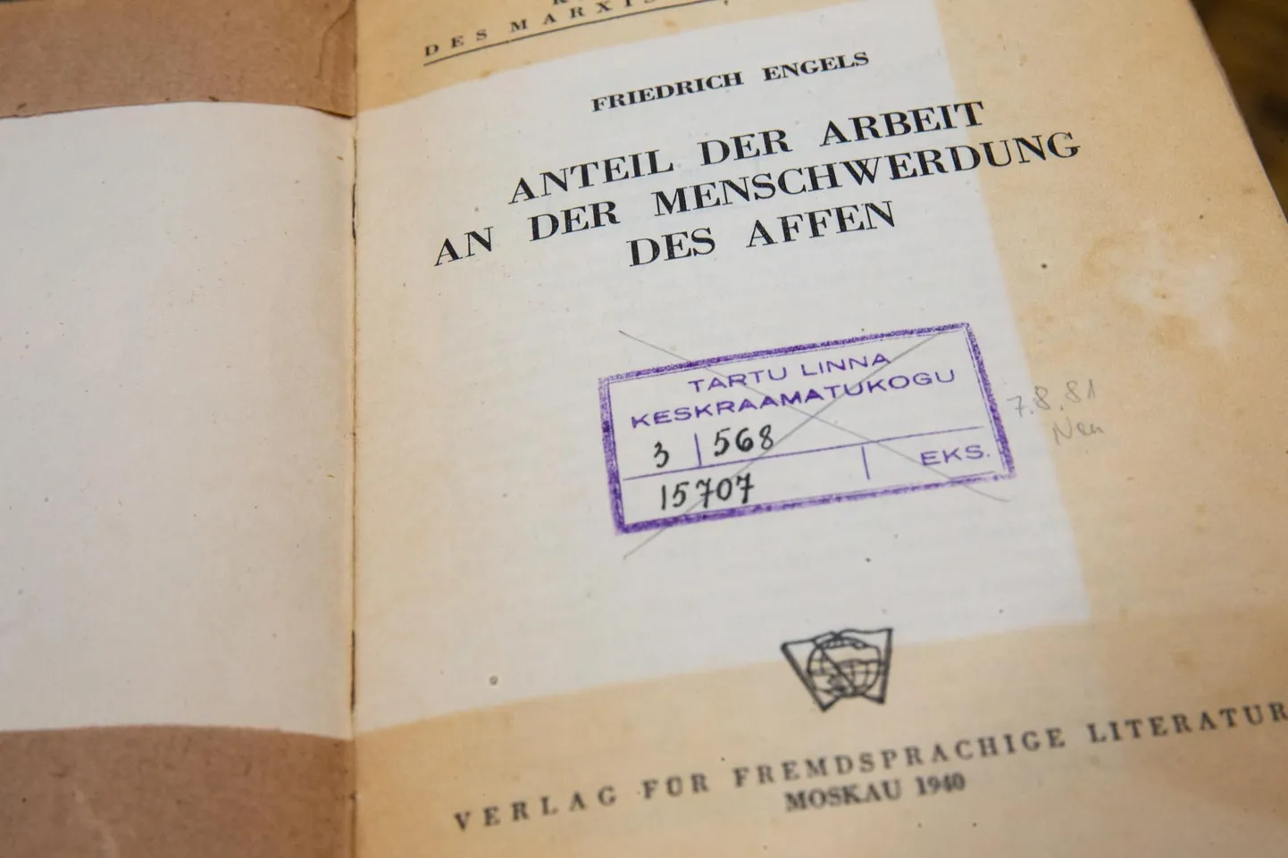 78 aastat tagasi Saksamaale viidud trükis on jälle Tartus.