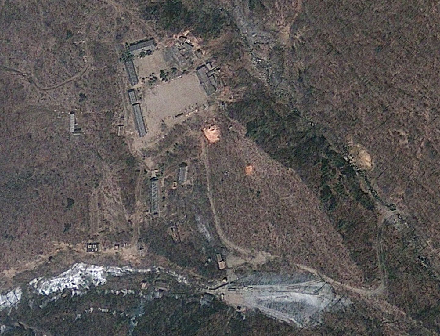 Eelmise aasta aprillis tehtud satelliitfoto Punggye-rist, kus Põhja-Korea on juba teinud kaks tuumakatsetust.