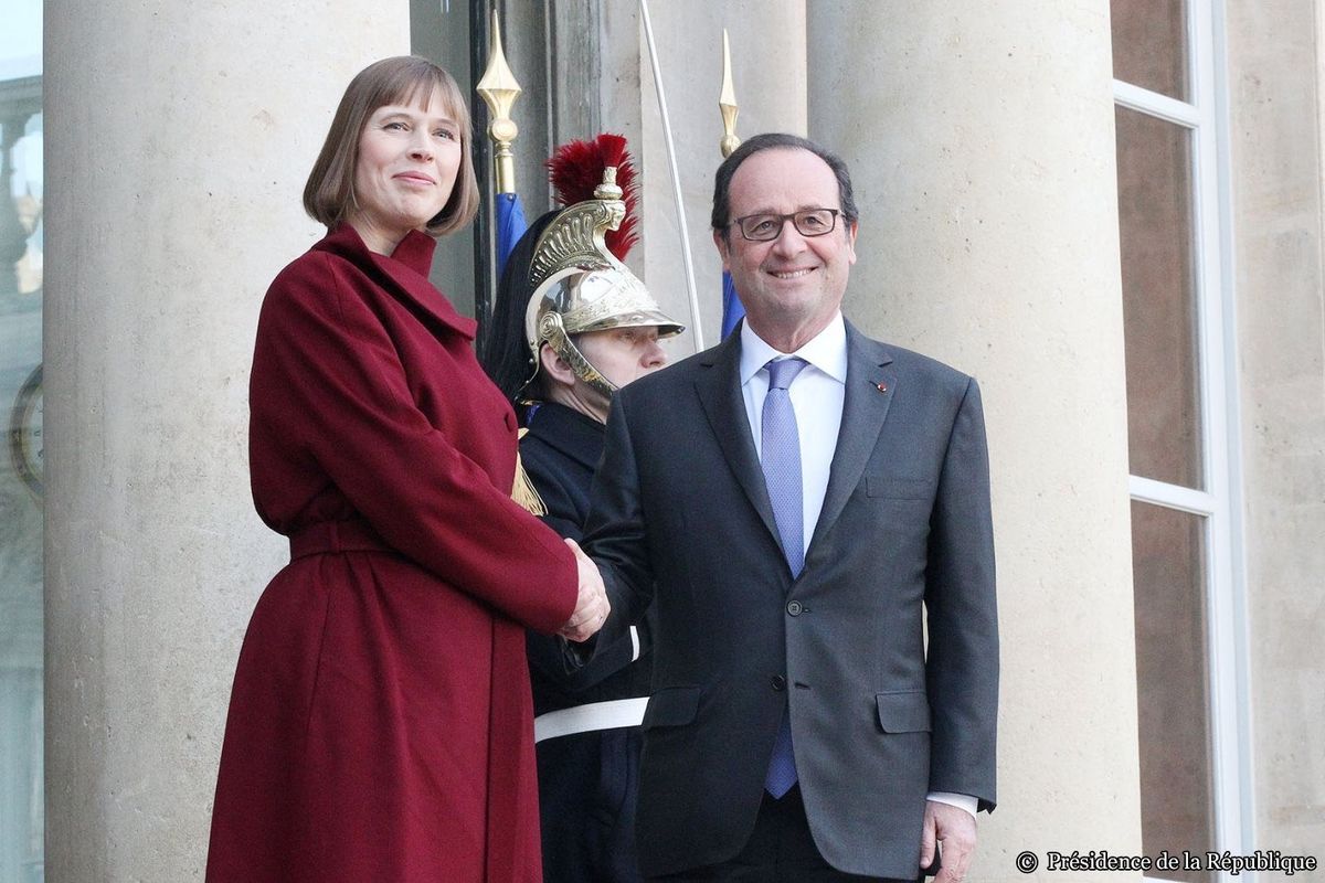 President Kersti Kaljulaid kohtus Pariisis Elysee palees Prantsuse presidendi Francois Hollande’iga.