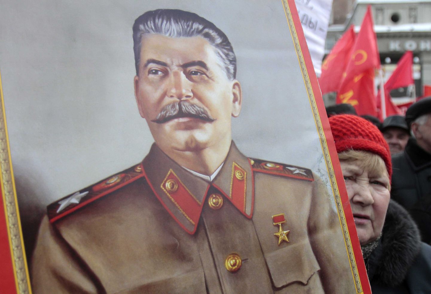 Vene kommunist Jossif Stalini pildiga.