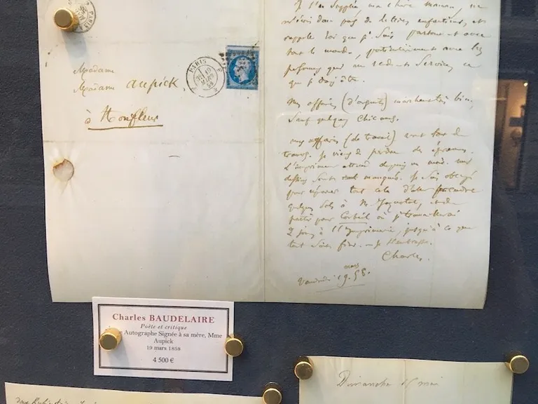 Charles Baudelaire’i kiri 19. märtsist 1858.