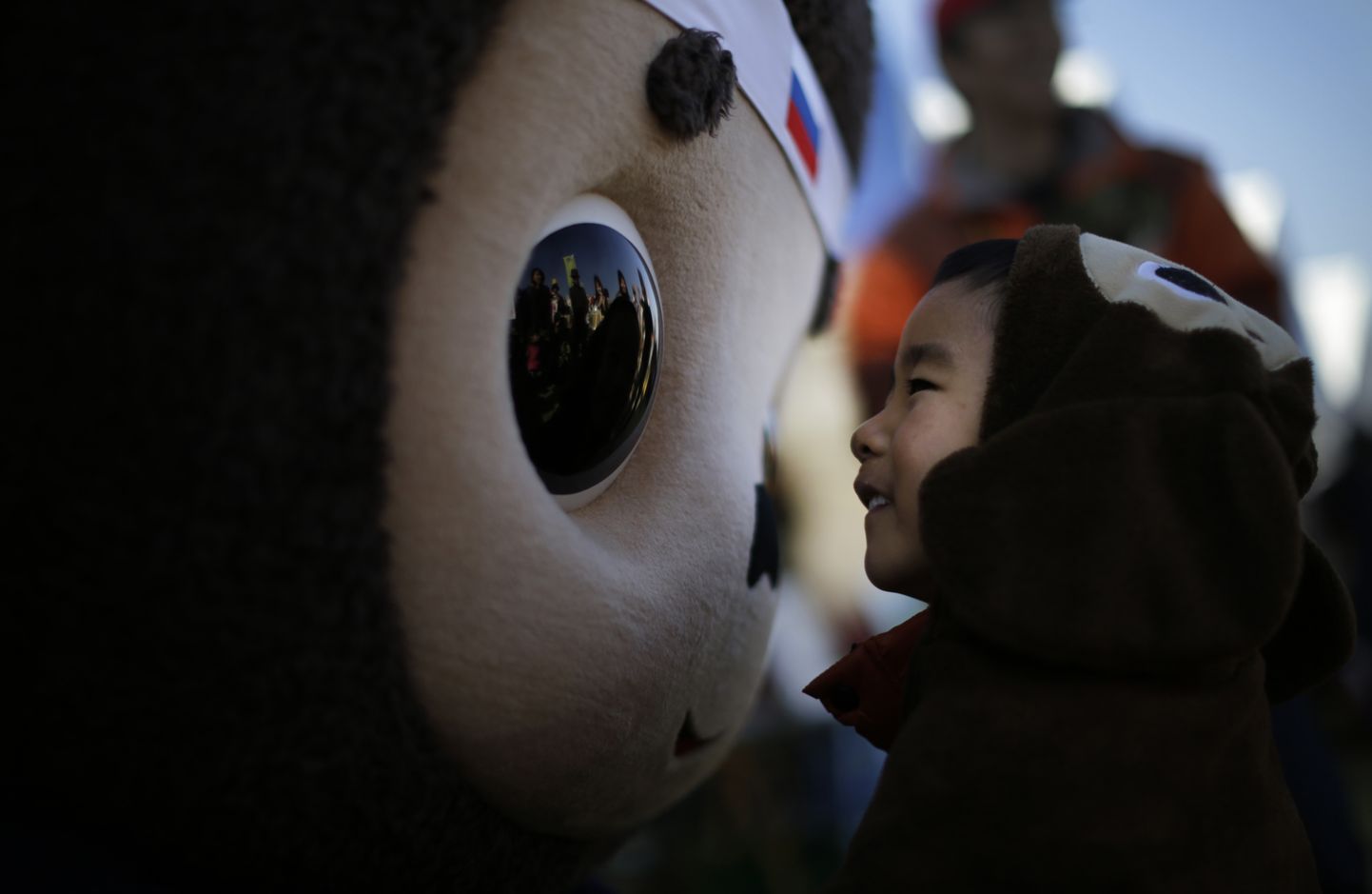 Potsataja maskott Venemaalt Jaapanis Hanyu linnas toimunud üritusel 22. november 2014.