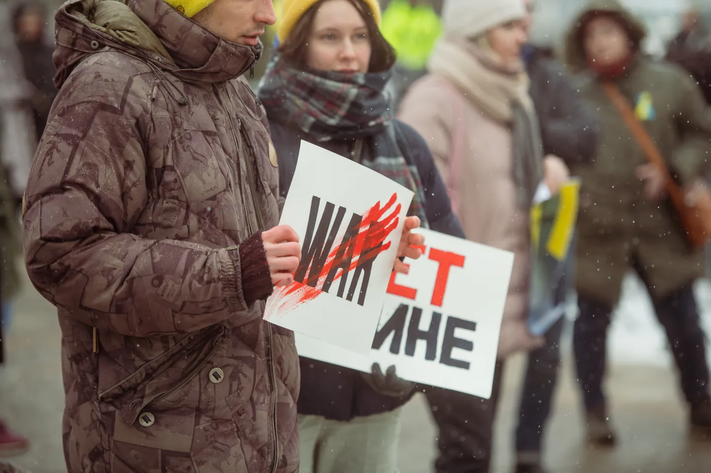 Протест против вторжения России в Украину