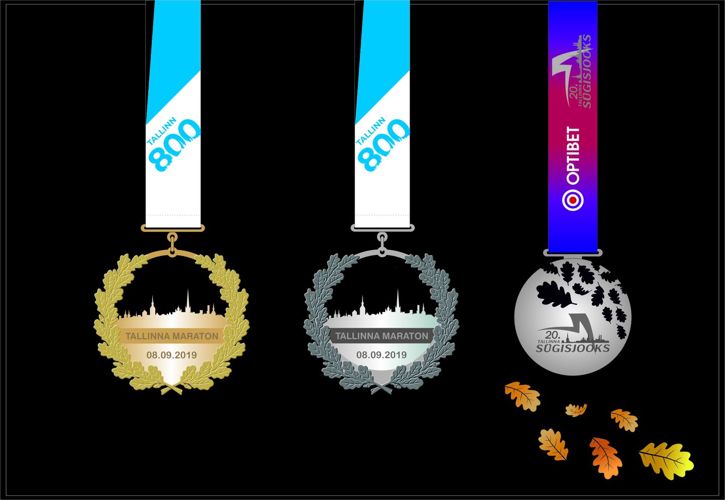 Tallinna maratoni tänavused medalid.