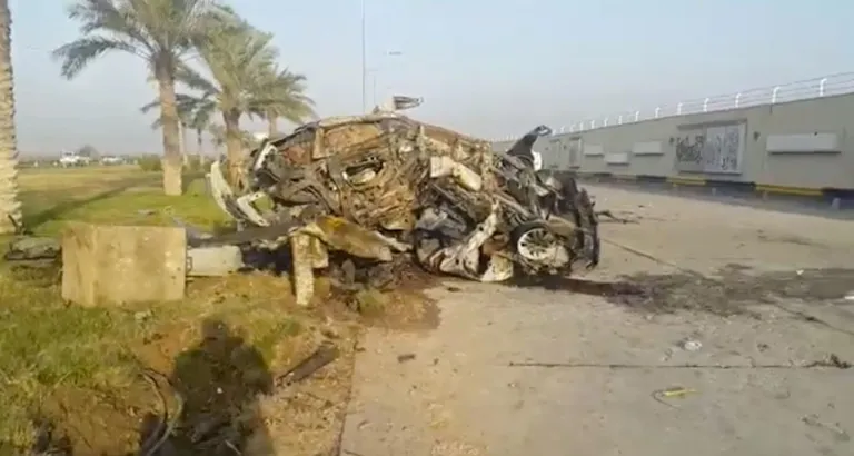 Bagdadi lennuvälja juures mullu 3. jaanuaril hävinud auto, milles kaotasid elu kindral Qassem Soleimani ja Abu Mahdi al-Muhandis.