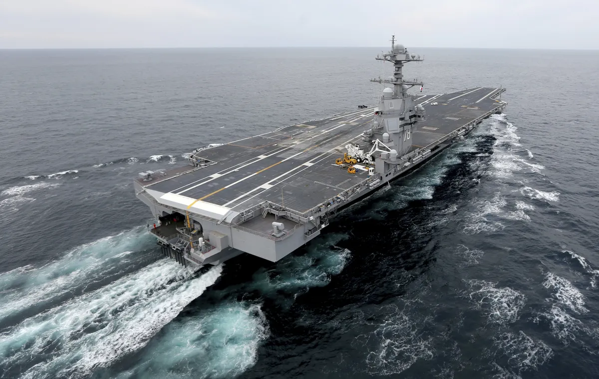 USS Gerald Ford has extended its patrol area to the Arctic Sea to counter Russia's aggressive signalling.