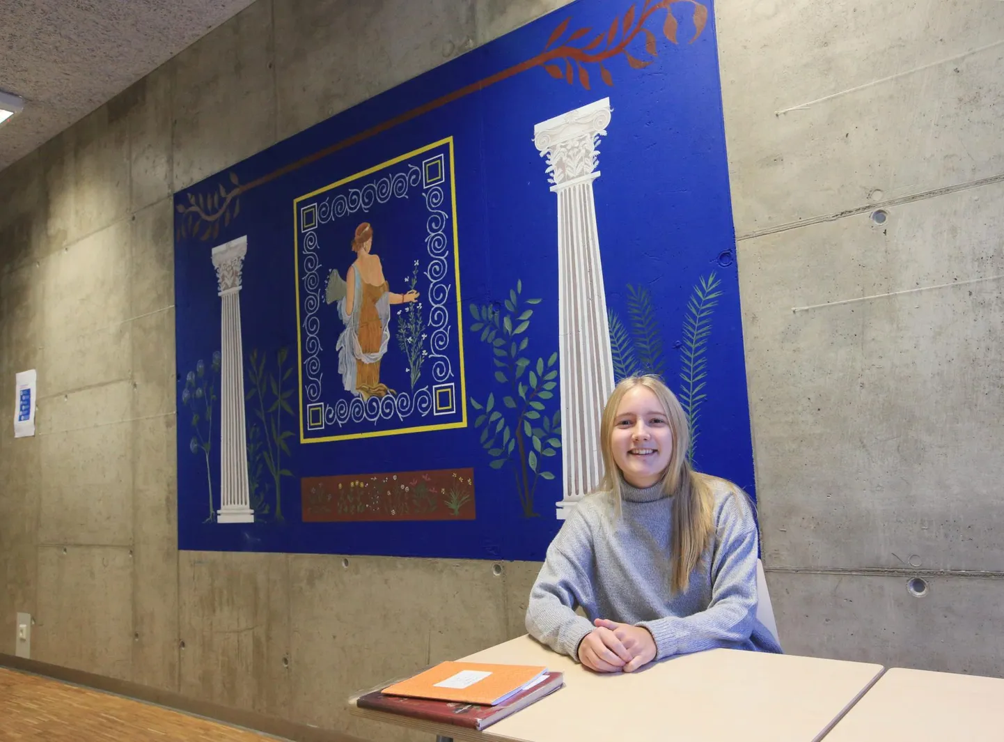 Üks põhjus, miks Mirjam Märtin kesklinna kooli ajalooklassi seinal nii suure töö ette võttis, oli soov jätta maha märk, mis püsiks koolis ka pärast seda, kui tema on selle lõpetanud.