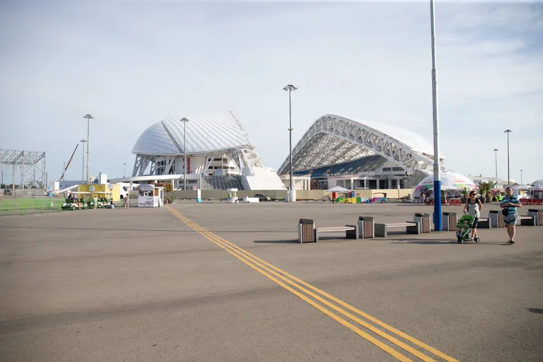 Emptiness in Adler Olympic park, a year later. Photo: