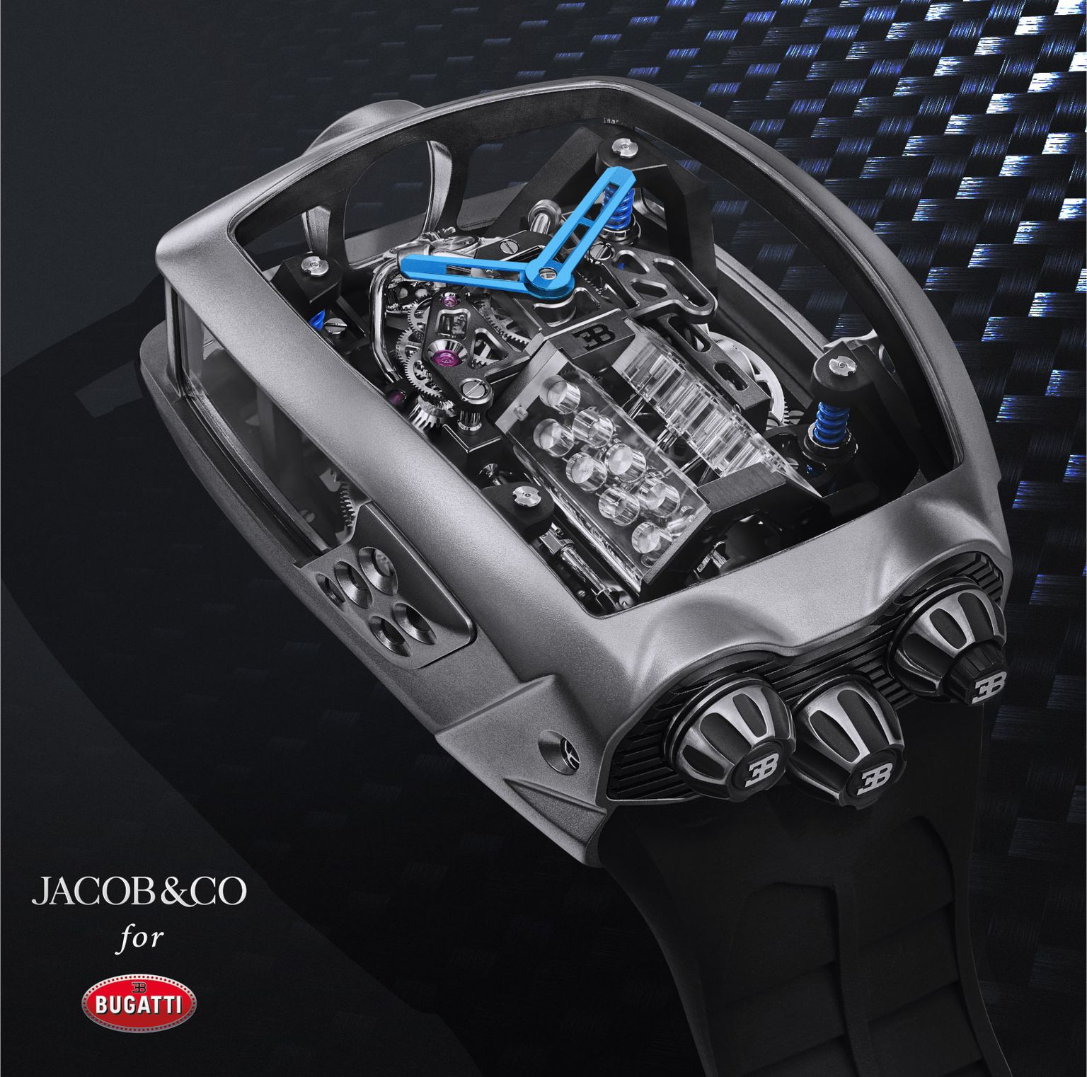 Jacob & Co. x Bugatti Chiron Tourbillon rokas pulkstenis