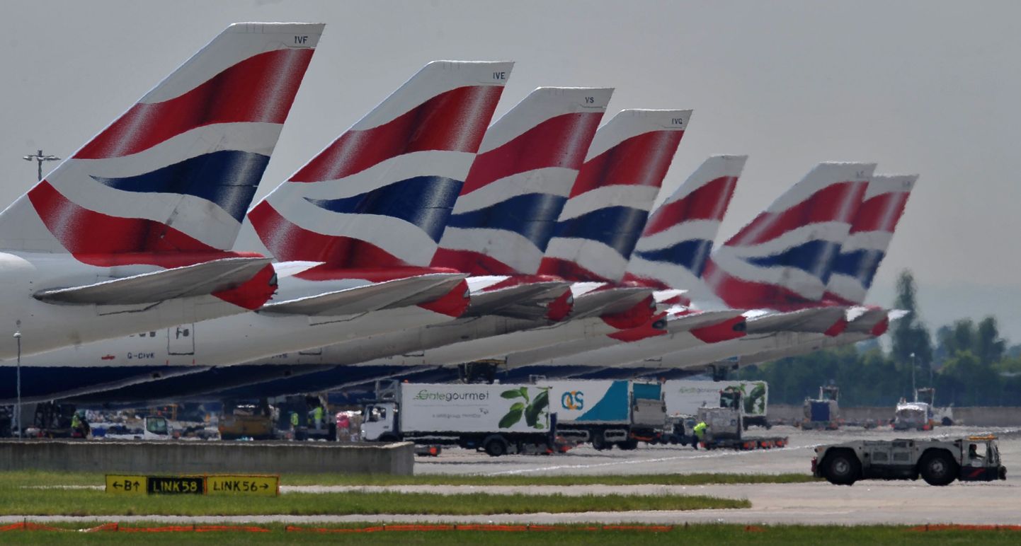 British Airwaysi lennukid Londoni Heathrow' lennuväljal