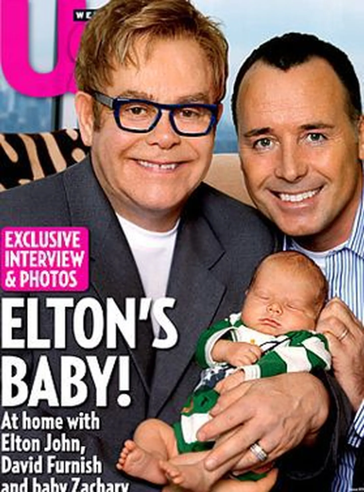 Elton John ja David Furnish koos poja Zacharyga