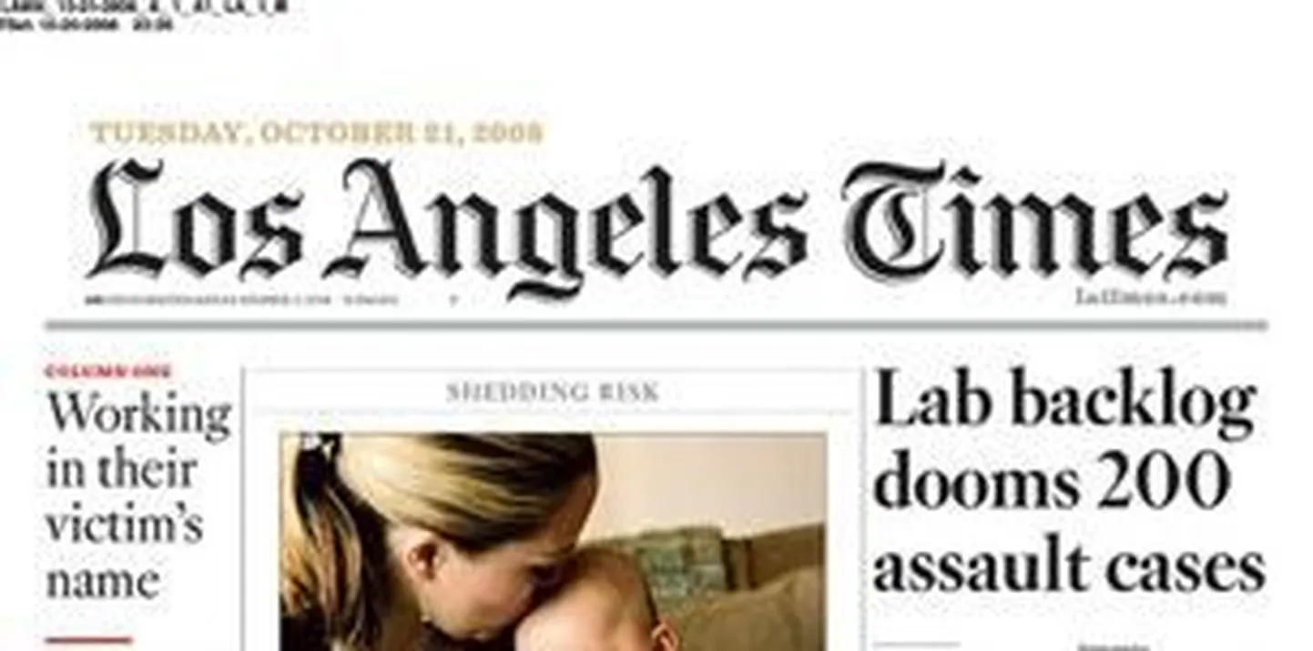 Transseksuaalne spordiajakirjanik leiti surnuna. Fotol Los Angeles Times päismik