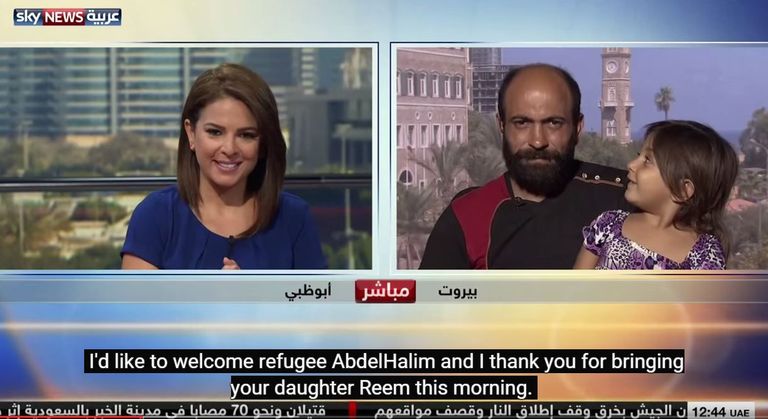 Abdul koos tütrega Sky News stuudios tütrega. Foto: ekraanitõmmis / Sky News