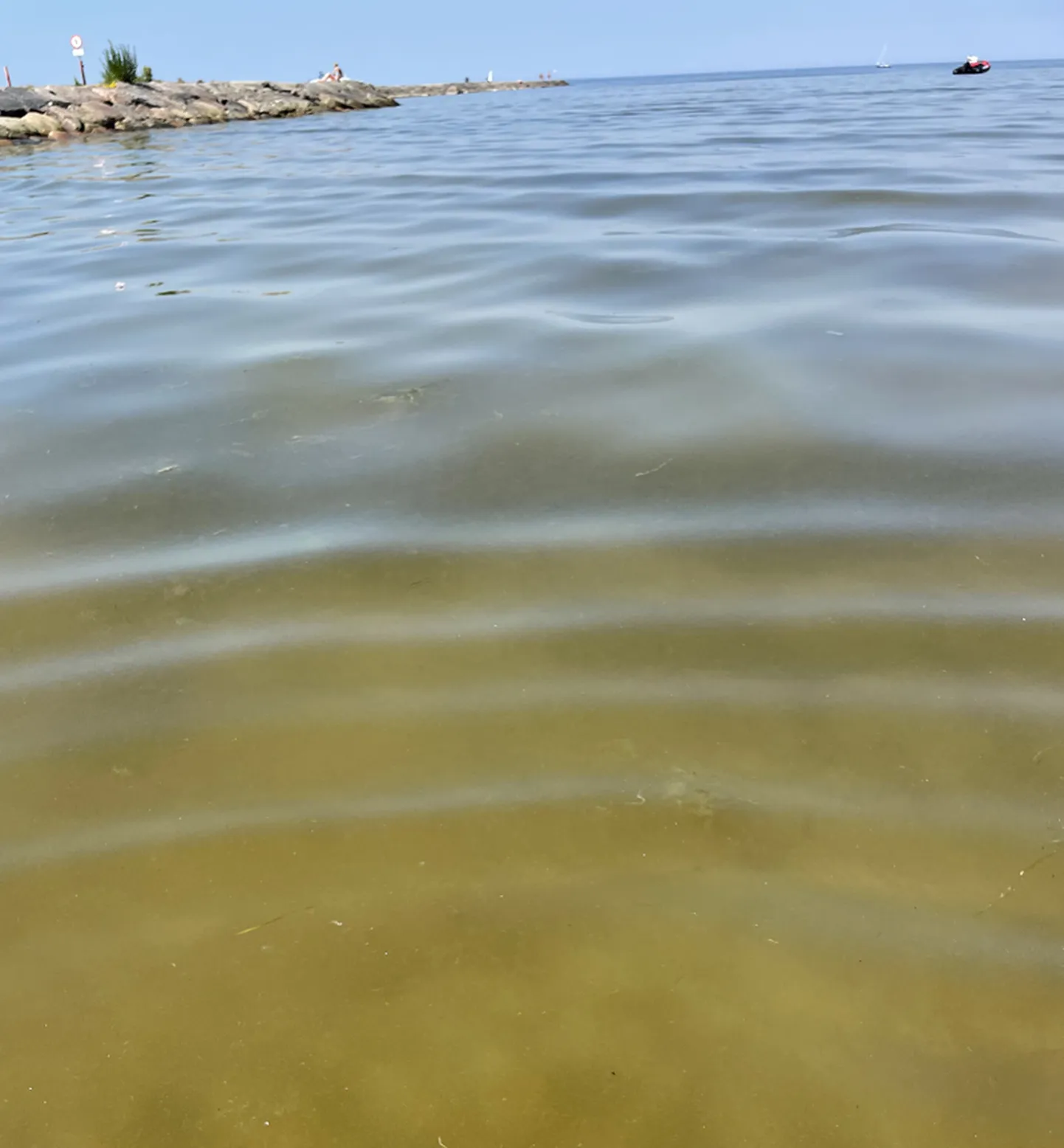Мутная вода на пляже Пирита.