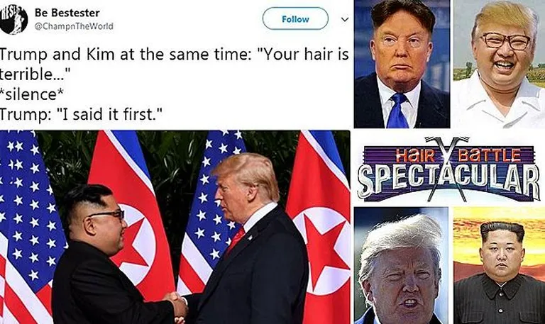 Kim Jong-uni ja Donald Trumpi pilamine sotsiaalmeedias