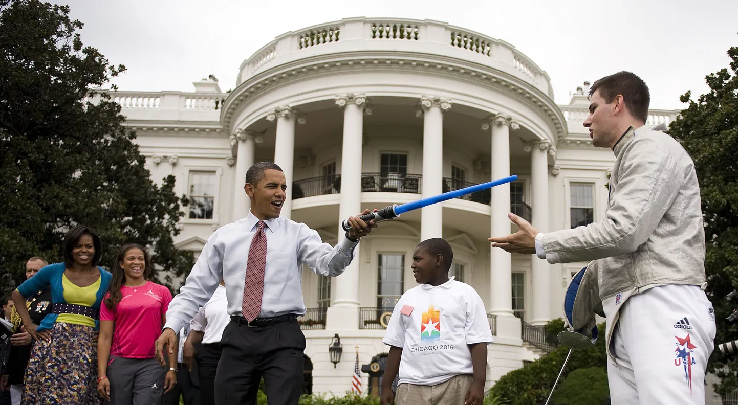 Barack Obama ja vehkleja Tim Morehouse
