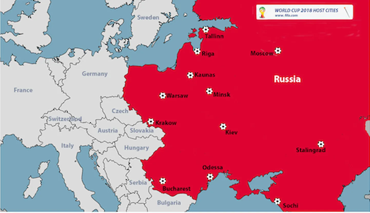 De Speldi veebilehel avaldatud Venemaa kaart 2018. aasta võimaliku seisuga.