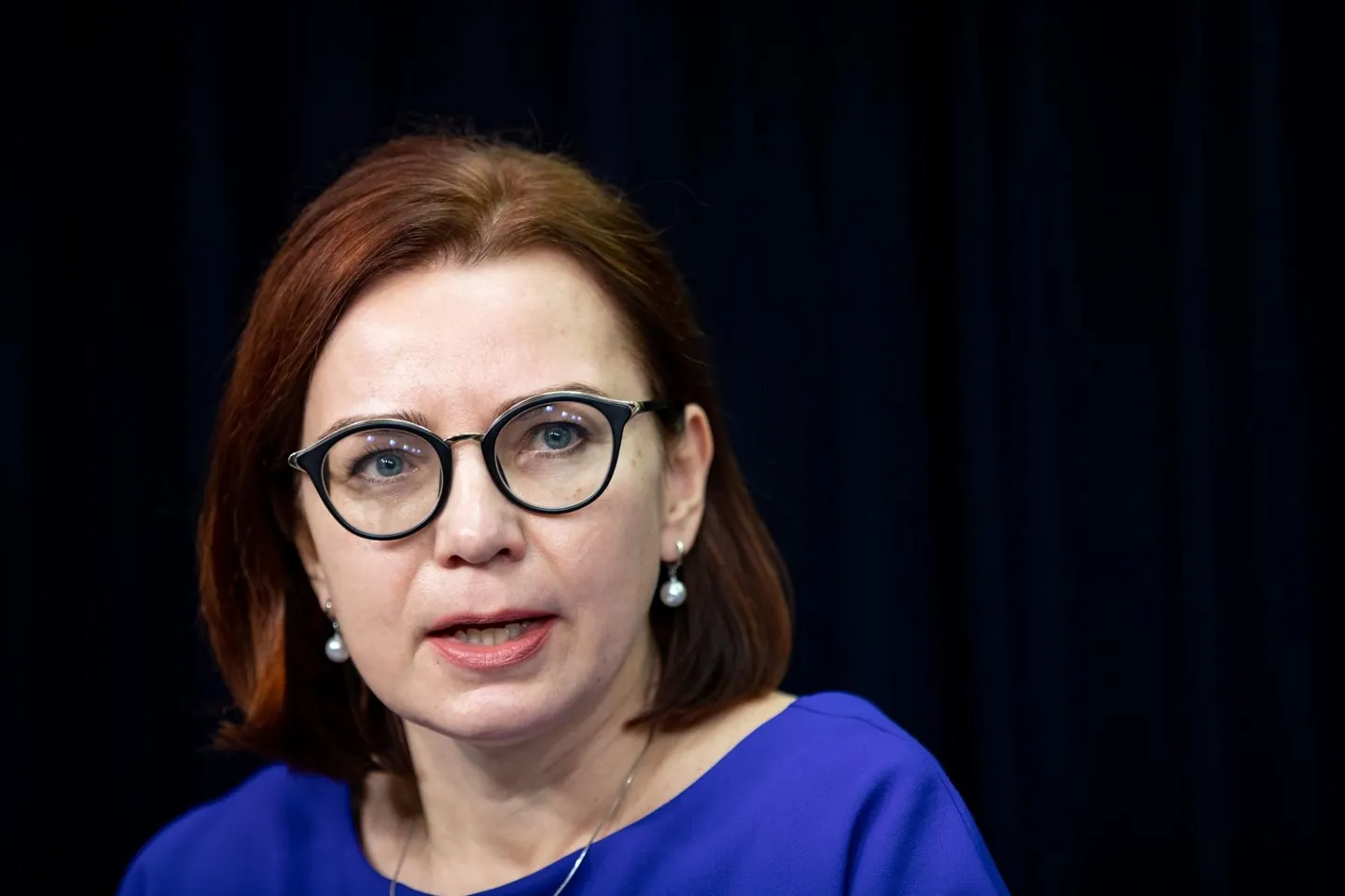 Valitsuse pressikonverents Stenbocki majas. Rahandusminister Keit Pentus-Rosimannus.