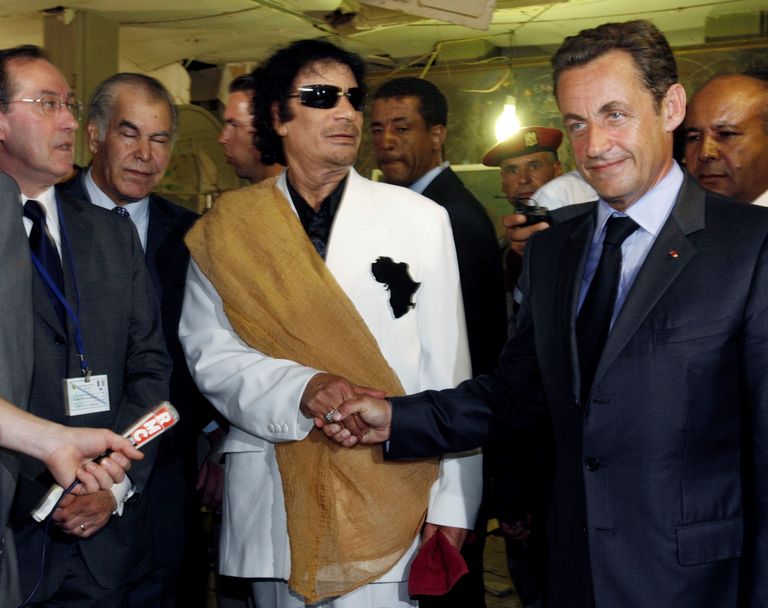 Gaddafi ja Sarkozy Tripolis.