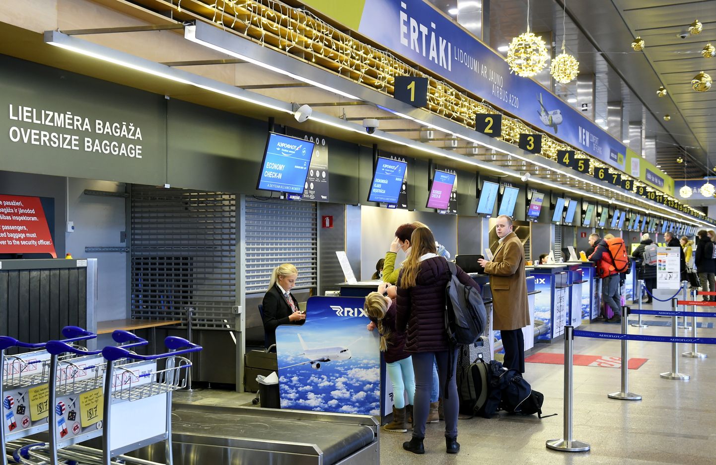 Pasažieru reģistrācija lidojumam starptautiskajā lidostā "Rīga".